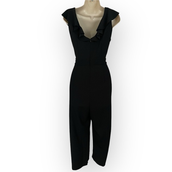 Tahari Arthur S Levine women’s v-neck ruffle sleeveless wide leg jumpsuit size 6 - Picture 4 of 8